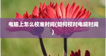电脑上怎么校准时间(如何校对电脑时间)