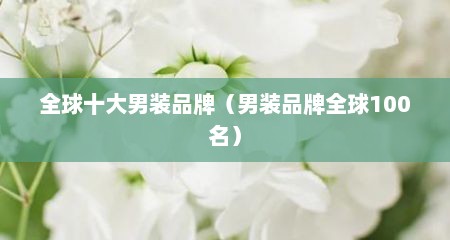 全球十大男装品牌（男装品牌全球100名）
