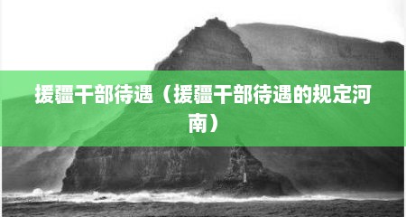 援疆干部待遇（援疆干部待遇的规定河南）