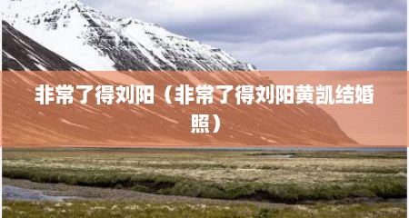 非常了得刘阳（非常了得刘阳黄凯结婚照）