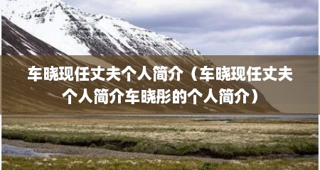 车晓现任丈夫个人简介（车晓现任丈夫个人简介车晓彤的个人简介）
