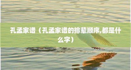 孔孟家谱（孔孟家谱的排辈顺序,都是什么字）