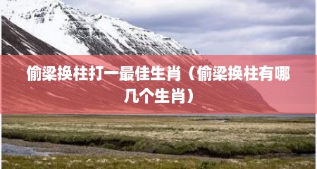 偷梁换柱打一最佳生肖（偷梁换柱有哪几个生肖）