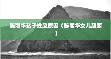 陈丽华孩子姓赵原因（陈丽华女儿赵丽）