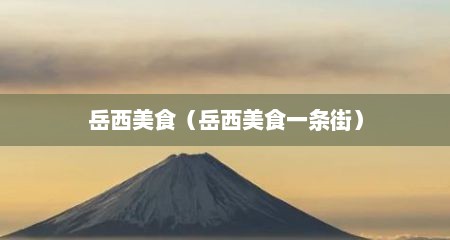 岳西美食（岳西美食一条街）