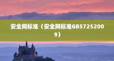 安全网标准（安全网标准GB57252009）
