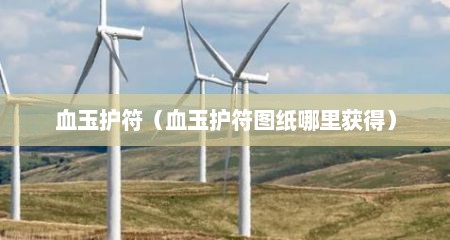 血玉护符（血玉护符图纸哪里获得）