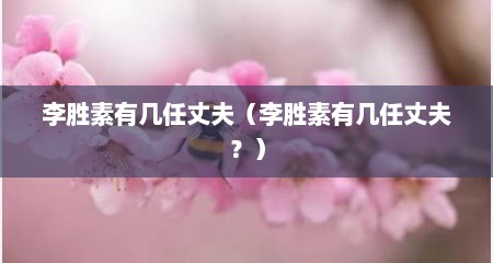 李胜素有几任丈夫（李胜素有几任丈夫？）