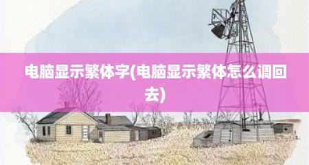 电脑显示繁体字(电脑显示繁体怎么调回去)
