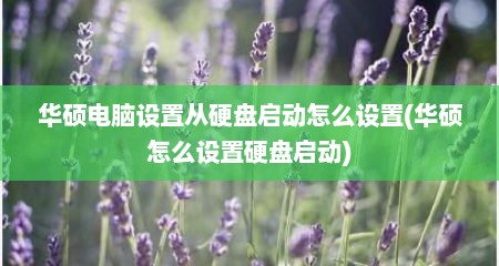 华硕电脑设置从硬盘启动怎么设置(华硕怎么设置硬盘启动)