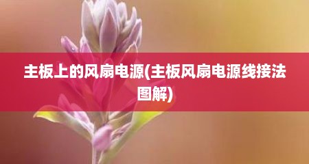 主板上的风扇电源(主板风扇电源线接法图解)
