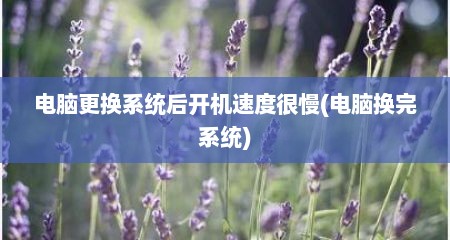 电脑更换系统后开机速度很慢(电脑换完系统)