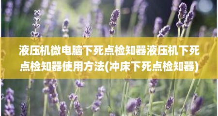 液压机微电脑下死点检知器液压机下死点检知器使用方法(冲床下死点检知器)