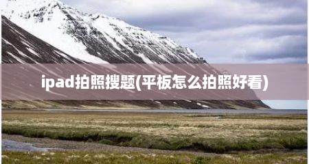 ipad拍照搜题(平板怎么拍照好看)