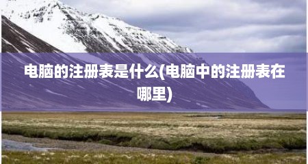 电脑的注册表是什么(电脑中的注册表在哪里)