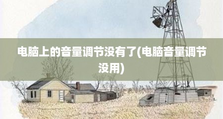 电脑上的音量调节没有了(电脑音量调节没用)