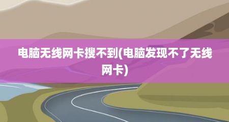 电脑无线网卡搜不到(电脑发现不了无线网卡)