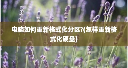 电脑如何重新格式化分区?(怎样重新格式化硬盘)