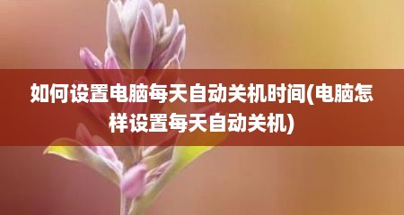 如何设置电脑每天自动关机时间(电脑怎样设置每天自动关机)