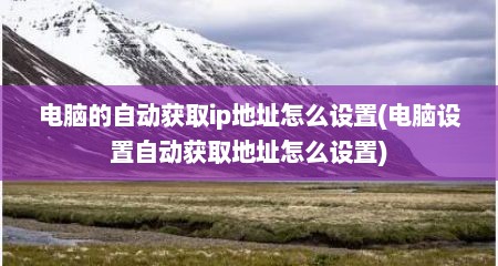 电脑的自动获取ip地址怎么设置(电脑设置自动获取地址怎么设置)