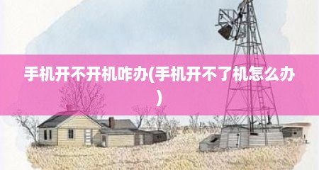 手机开不开机咋办(手机开不了机怎么办)