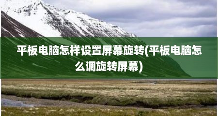 平板电脑怎样设置屏幕旋转(平板电脑怎么调旋转屏幕)