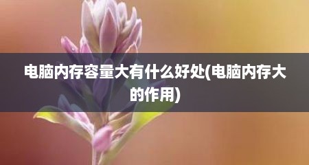 电脑内存容量大有什么好处(电脑内存大的作用)