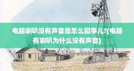 电脑喇叭没有声音是怎么回事儿?(电脑有喇叭为什么没有声音)