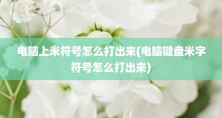 电脑上米符号怎么打出来(电脑键盘米字符号怎么打出来)