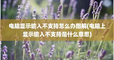 电脑显示输入不支持怎么办图解(电脑上显示输入不支持是什么意思)