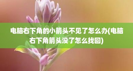 电脑右下角的小箭头不见了怎么办(电脑右下角箭头没了怎么找回)