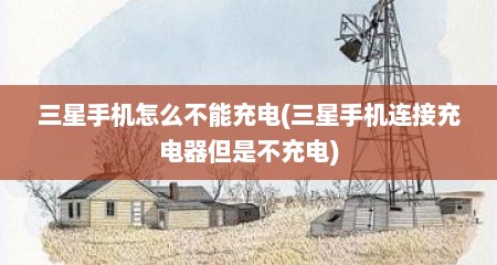三星手机怎么不能充电(三星手机连接充电器但是不充电)