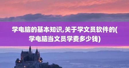 学电脑的基本知识,关于学文员软件的(学电脑当文员学费多少钱)