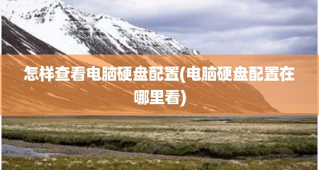 怎样查看电脑硬盘配置(电脑硬盘配置在哪里看)