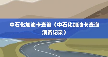 中石化加油卡查询（中石化加油卡查询消费记录）