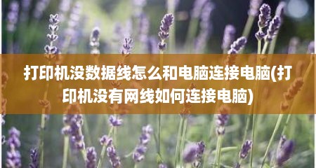 打印机没数据线怎么和电脑连接电脑(打印机没有网线如何连接电脑)