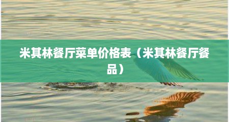 米其林餐厅菜单价格表（米其林餐厅餐品）