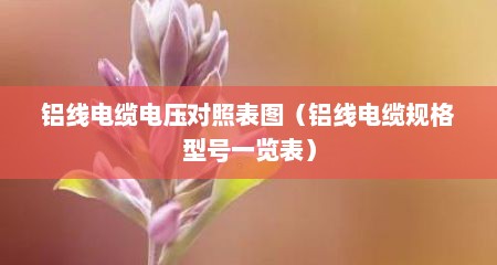 铝线电缆电压对照表图（铝线电缆规格型号一览表）