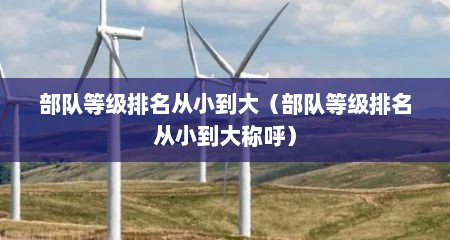 部队等级排名从小到大（部队等级排名从小到大称呼）
