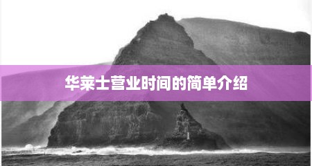 华莱士营业时间的简单介绍