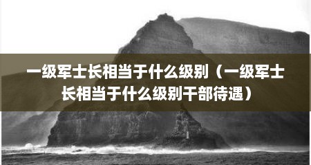 一级军士长相当于什么级别（一级军士长相当于什么级别干部待遇）