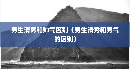 男生清秀和帅气区别（男生清秀和秀气的区别）