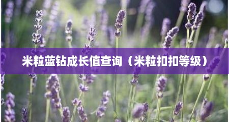 米粒蓝钻成长值查询（米粒扣扣等级）