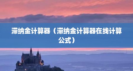 滞纳金计算器（滞纳金计算器在线计算公式）