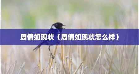 周倩如现状（周倩如现状怎么样）