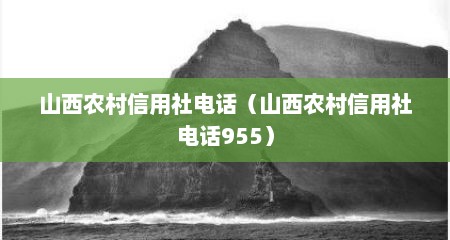 山西农村信用社电话（山西农村信用社电话955）