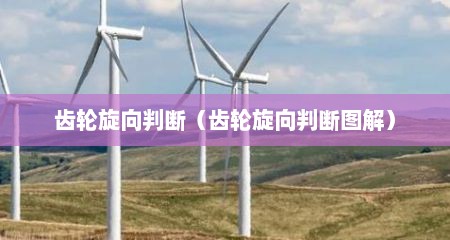 齿轮旋向判断（齿轮旋向判断图解）