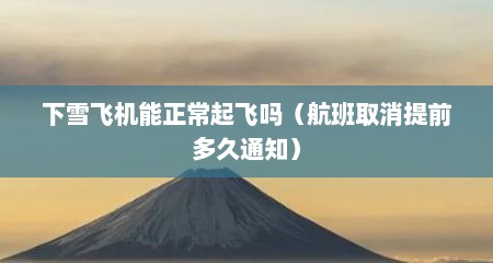 下雪飞机能正常起飞吗（航班取消提前多久通知）
