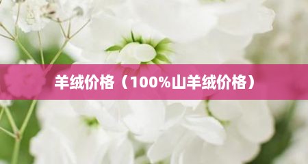 羊绒价格（100%山羊绒价格）