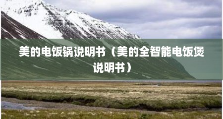 美的电饭锅说明书（美的全智能电饭煲说明书）